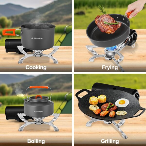 Odoland Foldable Camping Stove, 1400W Portable Butane Stove with Storage Bag, Great for Camping, Road Trip and Emergency Black - Image 7