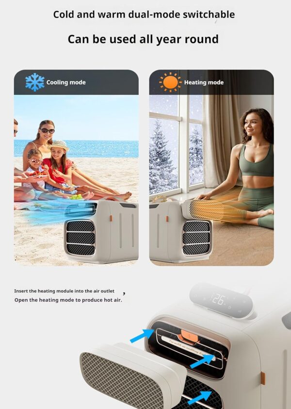 星姿 1500w Portable Air Conditioner 5000 BTU,Cold wind,0-12 Hour Timer, Powerful Air Conditioning Unit,with 3 Speeds, Digital Display & Remote Control, play music,1-12 Hour Timer for Room,car,truck - Image 4