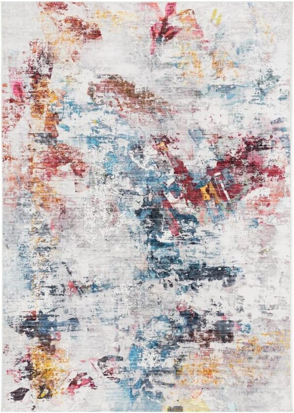 Taleta GRAFFIT Washable Runner Rug - Small Non Slip Colorful Modern Abstract Area Rug Soft Short Pile Indoor Entry for Floor Living Room Bedroom (Multi, 80x150cm) - Image 10