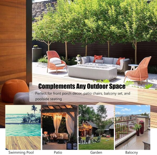 3 Piece Outdoor Patio Furniture Sets，PE Wicker Patio Chairs Outdoor Modern Conversation Sofa Set For Deck Yard Porch(Orange) - Image 9