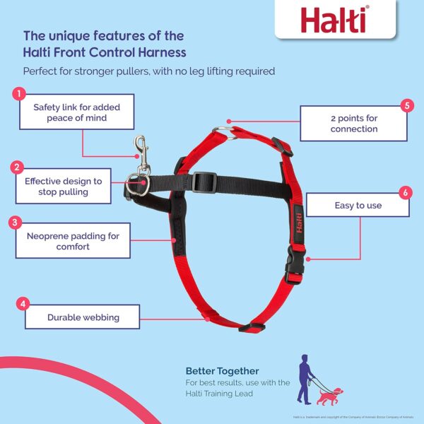 HALTI Front Control Harness, Size Medium, Bestselling Professional Dog Harness to Stop Pulling on the Lead, Easy to Use, Anti-Pull Training Aid, Front Leading No Pull Harness for Medium Dogs - Image 3