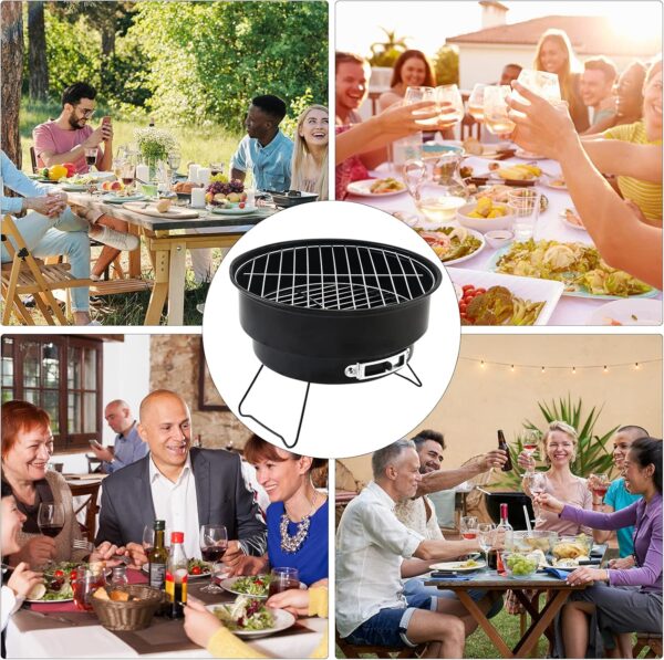Shineyoo Portable BBQ Grill - Small Charcoal Barbecue with Insulated Bag for Camping, Outdoor, Travel & Garden - Black, 26 × 26 ×18cm - Image 8