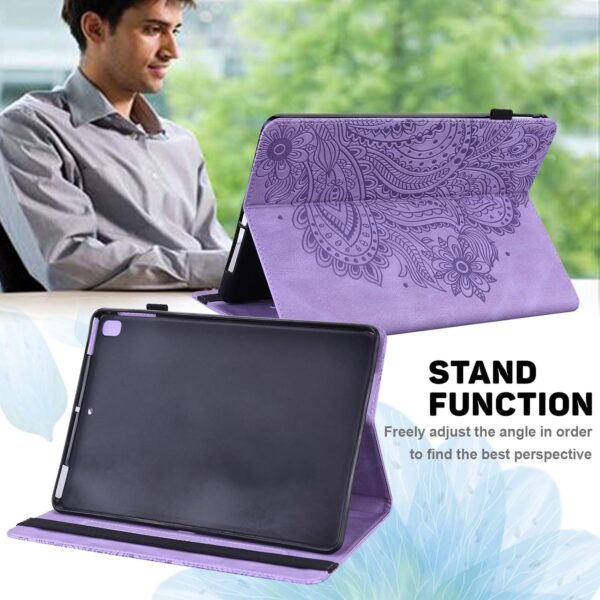 GLANDOTU for Samsung Galaxy Tab A9 8.7 inch Case 2023 (SM-X110/X115/X117), PU Leather Embossed lightweight Folio Flip Tablet Cover with Dual Standing Positions Case -Purple - Image 6