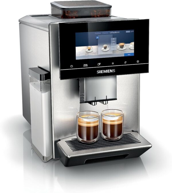 SIEMENS EQ900 Fully Automatic Bean to Cup Coffee Machine, 6.8" Touch Screen Display, Cup Warmer, baristaMode, eGrinder, beanIdent System, 30+ Coffee Beverages with Home Connect, TQ905GB3 - Image 2
