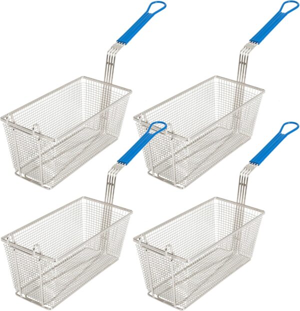 Cuisine Ready Deep Fryer Basket | 4 Pack | Commercial Fry Basket with Handle | 13.25" x 6.5" x 5.9" | Heavy Duty Restaurant Quality - Image 2