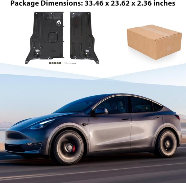KEWISAUTO Front Skid Plate for Tesla Model 3 / Model Y, Splash Shield Cover Under Engine Guard Cover Chassis Guard Plates for Tesla 2017-2024 / 2020-2024 Accessories - Image 8