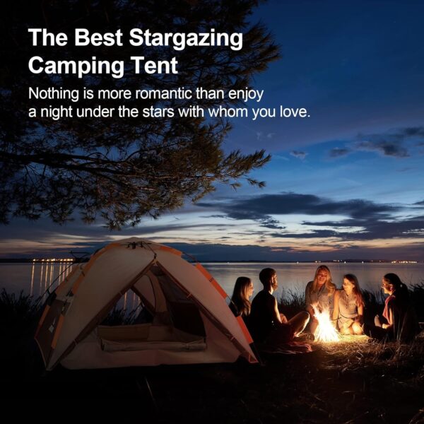 BETENST Camping Tent, Pop up Tent 3 Person Family Dome Tent Waterproof Windproof with 2 Mesh Doors, 2 Mesh Windows, Roof Skylights, 2 in 1 Double Layers, Storage Bag for Camping Hiking Backpacking - Image 10