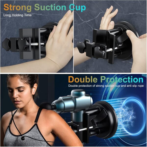 TRYAST Hand-Free Massage Gun Mount, Strong Vacuum Suction Cups Massage Gun Holder For Self Massage, Hand-Free Massage Gun Holder For Back,Muscle Massage Gun Holder For Self Massage (Black) - Image 4