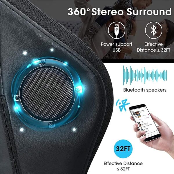 Bluetooth Gaming Chair - Ergonomic Video Chair with Speakers, LED Light, Footrest, Headrest, and Lumbar Pillow for Office and Gaming Comfort - Image 7