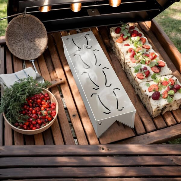 Wood Chip Box, Wood Chips Box - Stainless Steel Smokers Box - Stainless Steel BBQ Accessories with Practical Hinge Lid, Add Flavor to b - Image 5