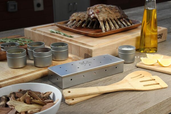 Grill Gods Smoker Box - Best in Grilling Accessories and Utensils! Thick Stainless Steel with Hinges - for Gas or Charcoal Barbecue Grills. Great Gift! - Image 6