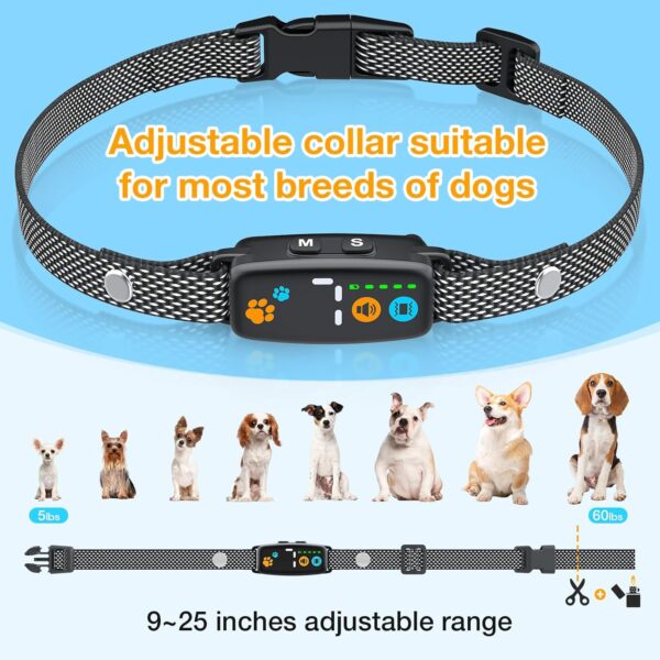 Anti Bark Collars for Dogs, Humane No Shock Bark Collar, Vibration & Beep, 7 Adjustable Sensitivity Levels, Rechargeable Stop Dog Barking Collar for Small Medium Large Dogs with IPX7 Waterproof - Image 6