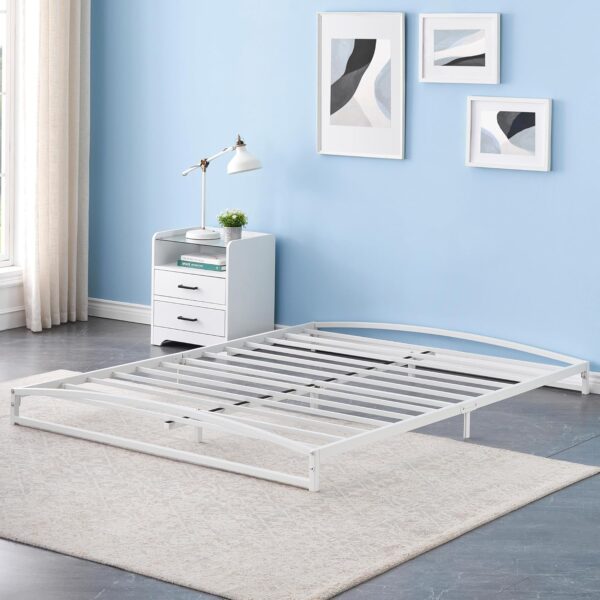 IDEALHOUSE Queen Bed Frame Low Profile, 6 Inches White Metal Queen Size Platform Bed Frame, Mattress Foundation, No Box Spring Needed - Image 5