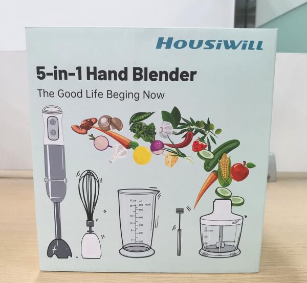 Hand Blender, 5-in-1 Stainless Steel Electric Stick Blender 1000W, 12 Speeds Adjustable, Baby Food Blender with Egg Whisk, Frother, 500ml Chopper, 600ml Measuring Cup, BPA Free Food Processor - Image 12
