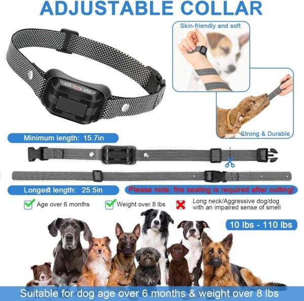 Citronella Bark Collar, Include 1 Refill Automatic Stop Spray Bark Collar for Medium Large Dogs Citronella Dog Dog Bark Collar, Safety Dog Training Collar Rechargeable Anti Barking Collar - Image 6