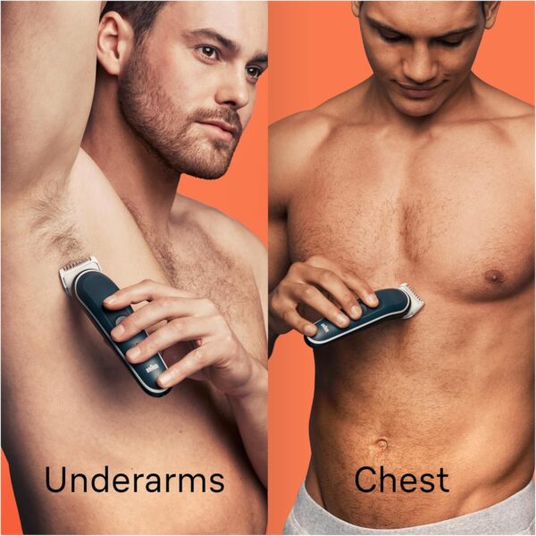 Braun Body Groomer 5, Manscape Tool for Men with SkinShield Technology, Sensitive Comb, Wet & Dry, 100% Waterproof, UK 2 Pin Plug, BG5350, Grey/White - Image 3