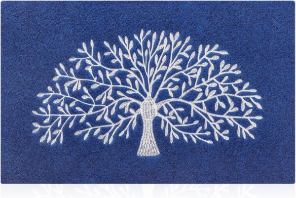 AOAOPQ Front Door Mats Indoor Washable Floor Mat Inside Heavy Duty Non Slip Entrance Rug Shoes Scraper Absorbent Thin Door Blue Mat - Image 2