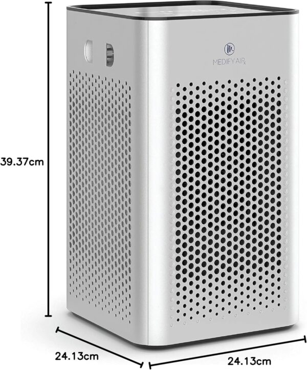 Medify MA-25 Air Purifier with H13 HEPA filter - a higher grade of HEPA for 500 Sq. Ft. Air Purifier | Dual Air Intake | Two '3-in-1' Filters | 99.9% removal in a Modern Design (1-Pack, Silver) - Image 8