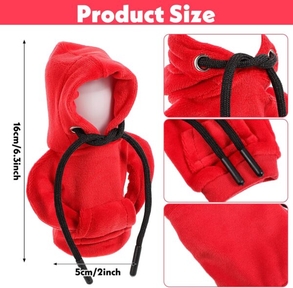 Grevosea Gear Shift Hoodie, Universal Car Shift Knob Cover Gear Shift Cover Shift Knob Hoodie Car Decor Cute Car Accessories for Women Auto Interior Accessories Fit Most Cars (Red) - Image 3