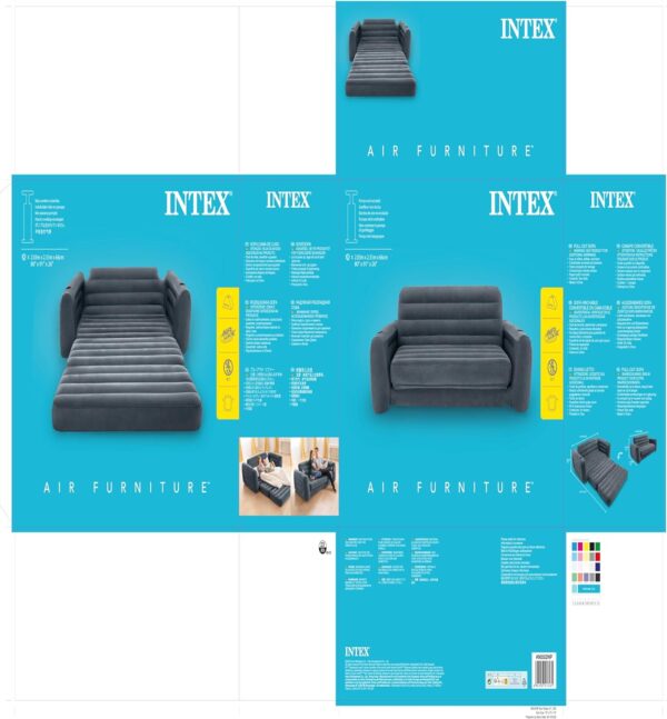 Intex Queen Size Pull-Out Inflatable camping sofa bed Sleep Away Futon Couch with 3 quick inflation and deflation valves, ‎203.2 x 231.14 x 66.04 cm, Charcoal grey - Image 9