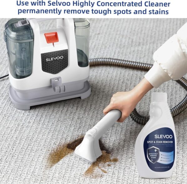 Carpet Cleaner Machine 10.5Kpa Strong Suction, 400W Powerful Motor, Portable Upholstery Cleaner with Spot and Stain Remover for Pet Accident, Rugs, Carpet and Upholstery, White - Image 3