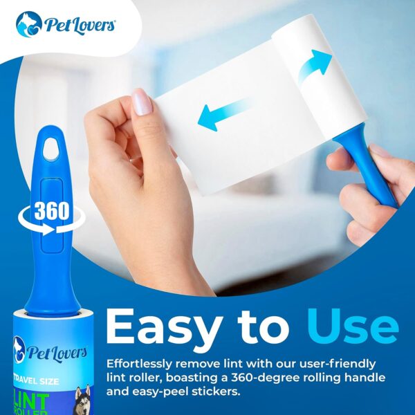 PetLovers Mini Lint Rollers for Travel 4 Pack - Small Sized Lint Removers for Easy Portability, Great for Pet Hair and Debri Pickup - Image 5