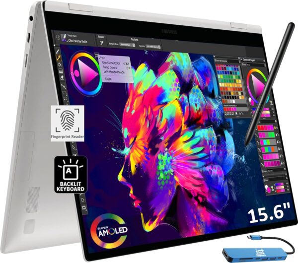 Samsung Galaxy Book2 Pro 360 2-in-1 Laptop for Creator, Photographer, Designer (15.6" FHD Touchscreen, Intel Core i7-1260P, 16GB RAM, 1TB SSD, Pen) Backlit, Fingerprint, IST Hub, Win 11 Home, NP950QED - Image 2