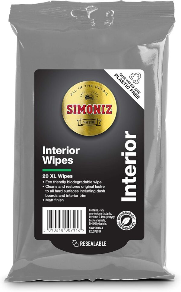 SIMONIZ SWPS0014A Interior Wipes Bio, White - Image 2