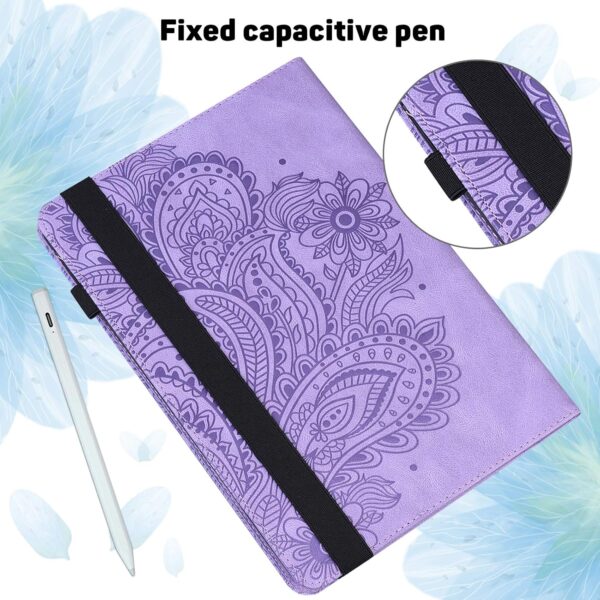 GLANDOTU for Samsung Galaxy Tab A9 8.7 inch Case 2023 (SM-X110/X115/X117), PU Leather Embossed lightweight Folio Flip Tablet Cover with Dual Standing Positions Case -Purple - Image 7