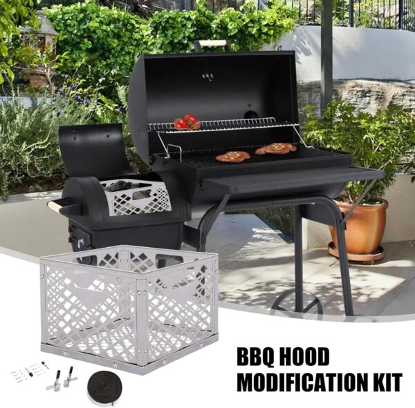 Besreey Offset Smoker Mod Kit, Smoker Modification Kit, Stainless Steel Mod Kit, BBQ Modification Set, Accessories with Charcoal Basket Replacement Mod Tool for Offset Smokers - Image 7