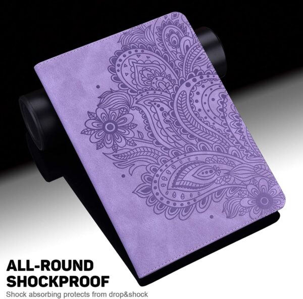 GLANDOTU for Samsung Galaxy Tab A9 8.7 inch Case 2023 (SM-X110/X115/X117), PU Leather Embossed lightweight Folio Flip Tablet Cover with Dual Standing Positions Case -Purple - Image 4