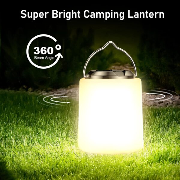 Blukar Rechargeable Camping Lantern - 3000K Warm Light, 3 Light Modes, 10+ Hrs Runtime, Waterproof for Tent, Emergency, Black - Image 3