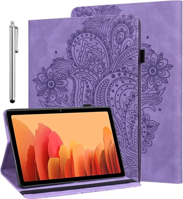 GLANDOTU for Samsung Galaxy Tab A9 8.7 inch Case 2023 (SM-X110/X115/X117), PU Leather Embossed lightweight Folio Flip Tablet Cover with Dual Standing Positions Case -Purple - Image 2