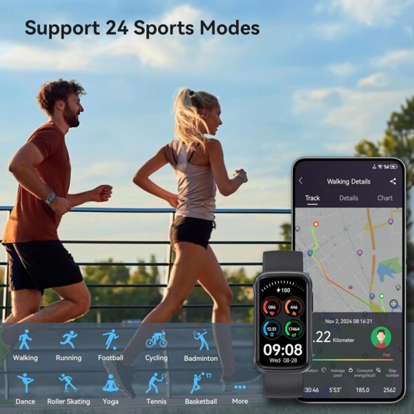 OUKITEL Smart Watch for Men Women with 24 Sport Modes, Fitness Tracker 1.47" Smartwatch with Heart Rate/SpO2/Sleep Monitor, Step Counter Activity Pedometer with IP68 Waterproof for iOS Android - Image 5
