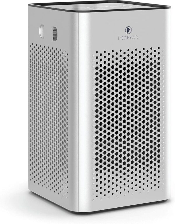 Medify MA-25 Air Purifier with H13 HEPA filter - a higher grade of HEPA for 500 Sq. Ft. Air Purifier | Dual Air Intake | Two '3-in-1' Filters | 99.9% removal in a Modern Design (1-Pack, Silver) - Image 2