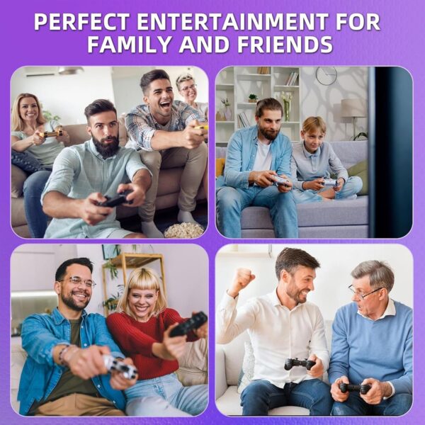 Wireless Retro Game Console, Retro Game Stick 4K HDMI Output Built-in 20000+ Games Daul 2.4GHz Wireless Controllers 9 Emulators Plug and Play Video Games for TV - Image 8