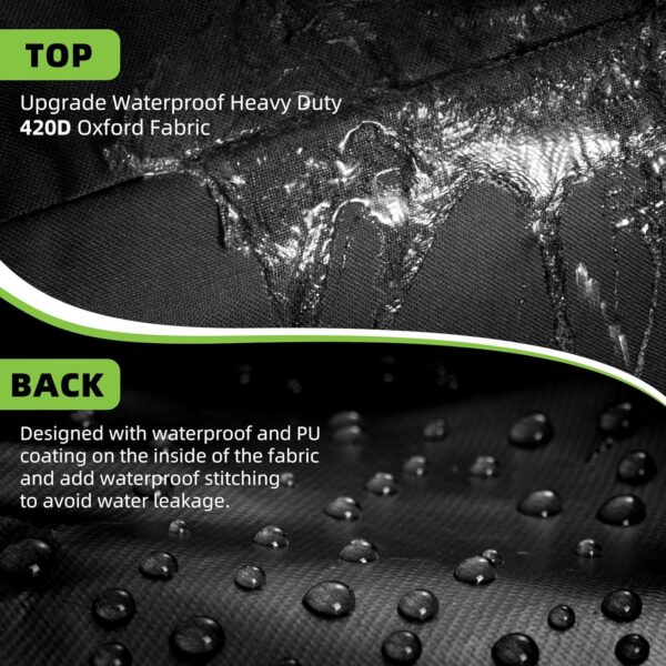 2 Pack Heavy Duty 600D Oxford Fabric Waterproof Garden Furniture Cushion Storage Bag Anti-UV Christmas Tree Storage Bag Garden Cushion Cover with Zipper and Handles (300L) - Image 5