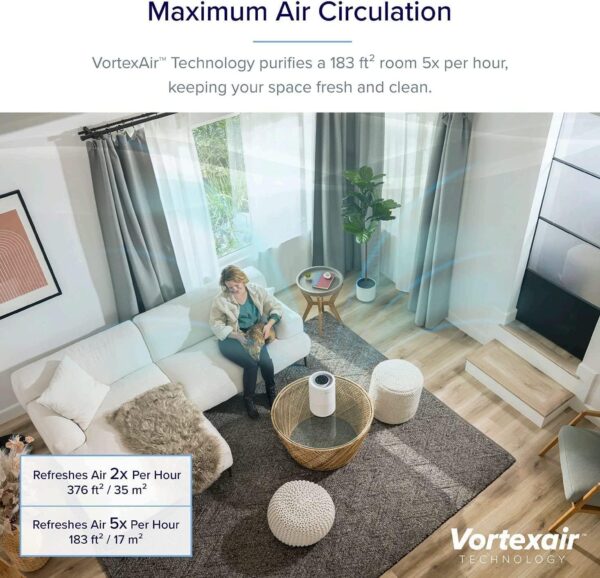 LEVOIT Smart WiFi Air Purifier for Home, Alexa Enabled HEPA Filter, CADR 170m³/h & Air Purifier for Bedroom Home, Ultra Quiet HEPA Filter Cleaner - Image 4