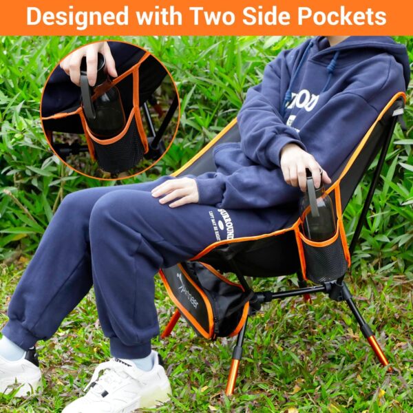 Sportneer Camping Chairs, Folding Chairs for Outside Adjustable Height Beach Chair for Adults Portable Camp Chairs Foldable Compact Backpacking Chair for Camping Hiking Picnic Outdoor - Image 6