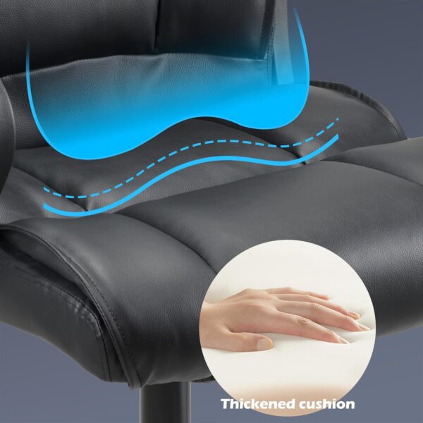 Play haha.Executive office seat with high back support padded armrests adjustable height tilt mechanism thick cushion ergonomic PU leather surface for home or workplace use - Image 8