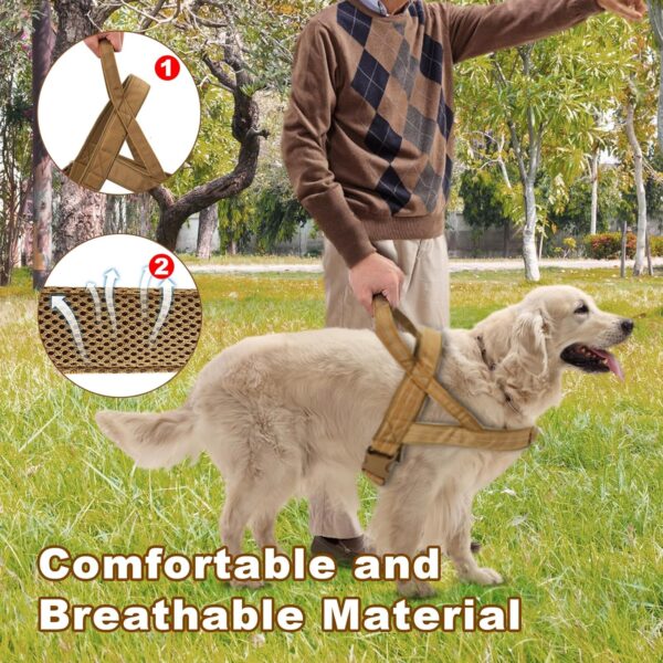 Dog Harness No Pull Reflective Pet Harness for Large Medium Dog, Adjustable Dog Vest Harness Mesh Breathable with Soft Padded Handle for Outdoor Training, Walking (L) - Image 6