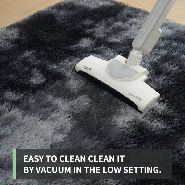 Yuanlne Rugs Living Room 200x300cm, Grey Area Rugs for Bedroom, Washable Anti Slip Extra Large Shaggy Soft Rug Fluffy Modern Floor Carpets Mat Beside Rugs for Kids Room (Tie Dye Dark Grey, 200x300) - Image 7