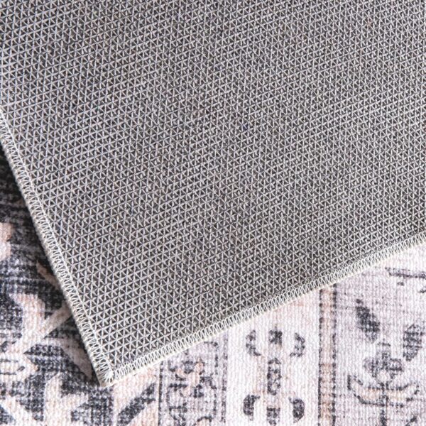 Carvapet Washable Area Rug 150x210cm Non Slip Large Thin Floor Carpet Rug Grey Rugs Print Vintage Medallion Floor Rugs for Living Room Bedroom - Image 9