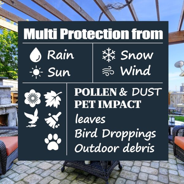 F&J Outdoors Garden Sofa Cover Waterproof 208x99x66/91cm Patio Covers for Outdoor Furniture Garden Bench Covers 3-4 Seater High Density Grey Heavy Duty Chair Cover Rainproof Fabric Sofa Protector - Image 8