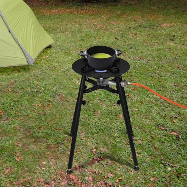 Onlyfire Portable Propane Cooking System Outdoor Cooker Burner with Φ54cm Iron Pot, UK Gas Regulator for Outdoor Camping Cooking - Image 6