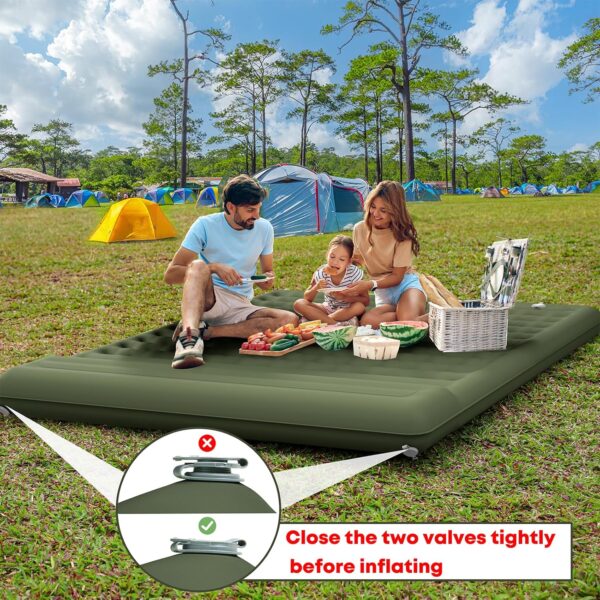 MAMBAKOTR Camping Air Bed 12-15CM Extra Thick, Reinforced Support Structure with Built-in Foot Pump and Pillow Portable Camping Sleeping Mat Air Mattress for Tent Backpacking Hiking Travel - Image 8