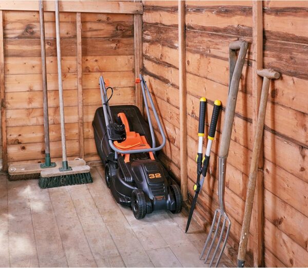 Black+Decker BEMW351GL2 Electric Lawnmower/Trimmer Kit (1,000 W, 32 cm Cutting Width, Triple Axial Cutting Height Adjustment, 35 L Grass Catcher Container, Includes 200 W Single-Handed Grass Trimmer) - Image 9