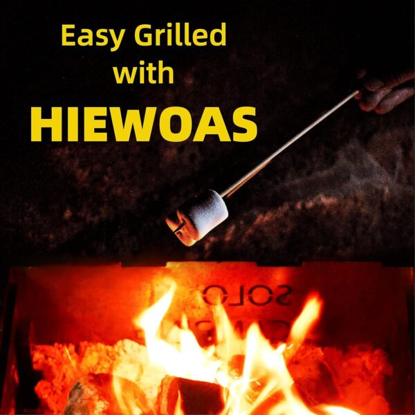 HIEWOAS Portable Fire Pit with Grill- Stainless Steel Tabletop BBQ for Outside Camp, Small Charcoal Grills and Smokeless Wood Burning Firepit Camping Accessories for Outdoor Cooking and Women Campfire - Image 6