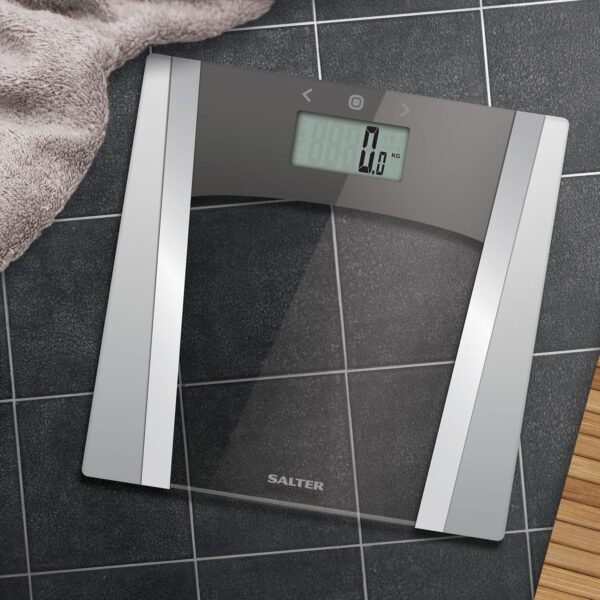 Salter 9127 SVSV3R Glass Analyser Bathroom Scale – 180KG Electronic Body Weight Scale, Measures Body Fat, Body Water, Muscle Mass, Bone Mass, BMI and BMR, 10 User Memory, Step-On, Batteries Included - Image 11