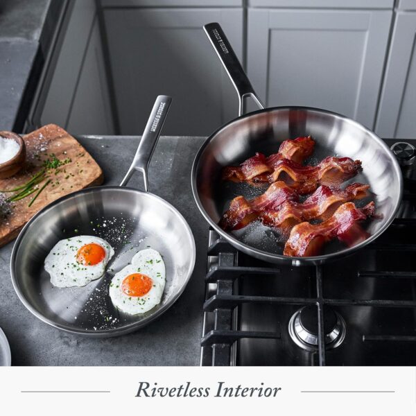 Merten & Storck Tri-Ply Stainless Steel Induction 14 Piece Cookware Pots and Pans Set, Includes Frying Pans, Saucepans, Stockpot, Lids, Steamer, Multi Clad, Induction, Oven Safe, Silver - Image 4